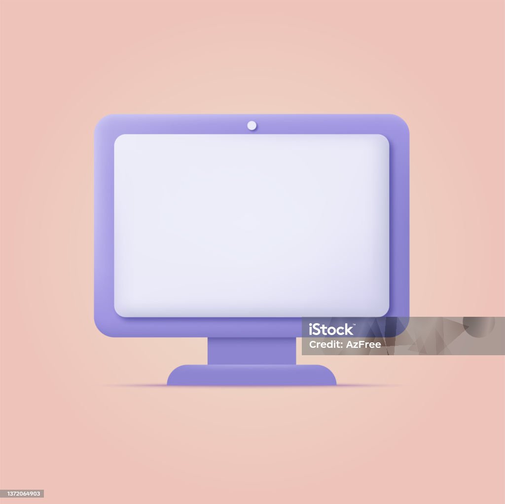 Computer Class Shadow Vector Image 3d Computer With Soft Shadow Vector Stock Illustration - Download Image ...