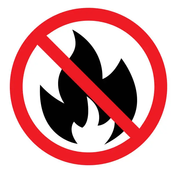Vector illustration of No Symbol Flame