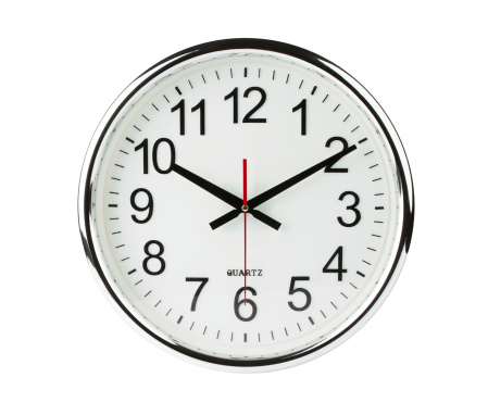Classic Clock isolated on white with clipping path