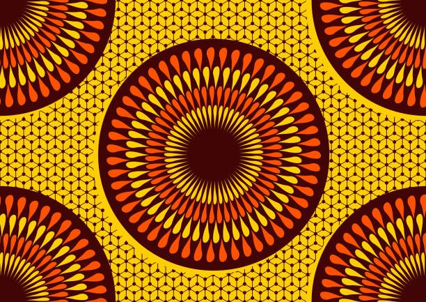 circle african textile art 25 seamless pattern of african textile art, circle abstract image and background, fashion artwork for print, vector file eps10. african stock illustrations