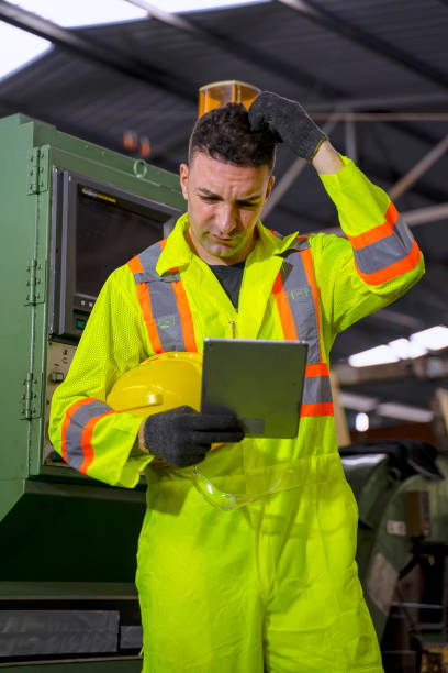 istock Blue collar worker at factory. 1372068636