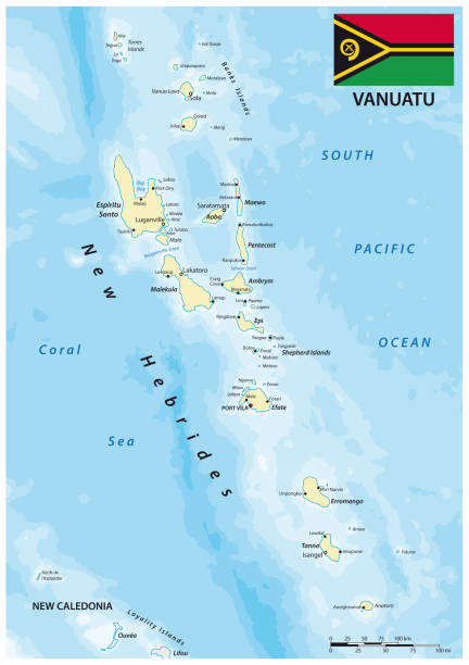 Vector map of the island nation of Vanuatu in the South Pacific Vector map of the island nation of Vanuatu in the South Pacific vanuatu stock illustrations