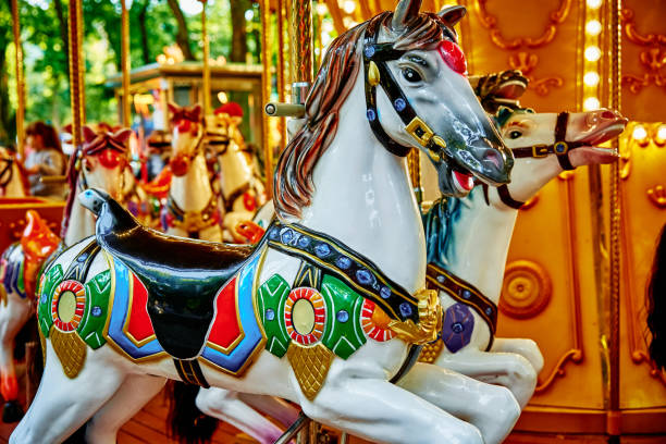 istock Horse carousel at amusement park 1372076256