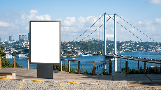 billboard in front of the bridge view