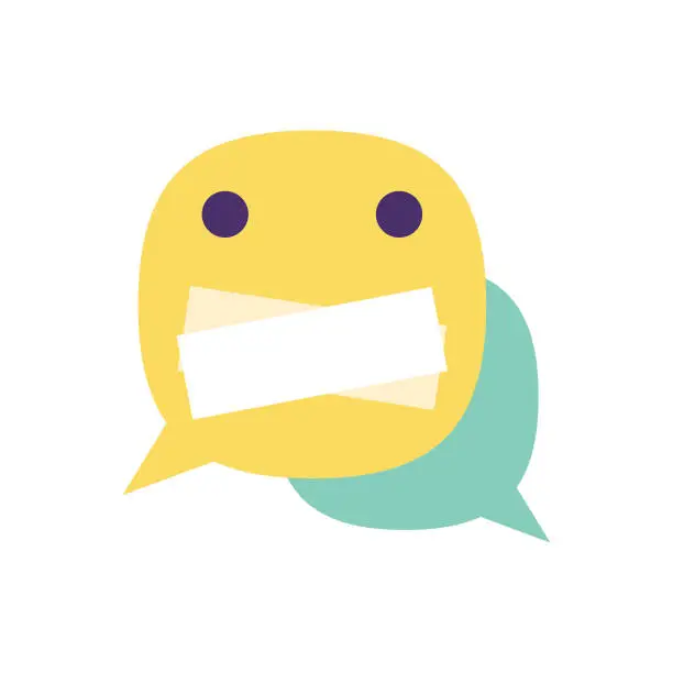 Vector illustration of Emoticon on speech bubble