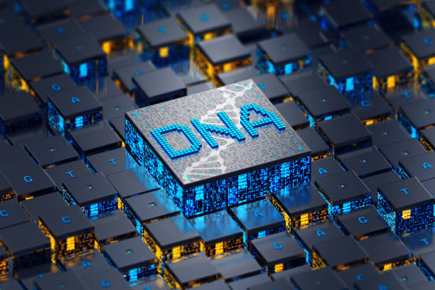 dna. 디지털 컨셉 - dna chip 뉴스 사진 이미지