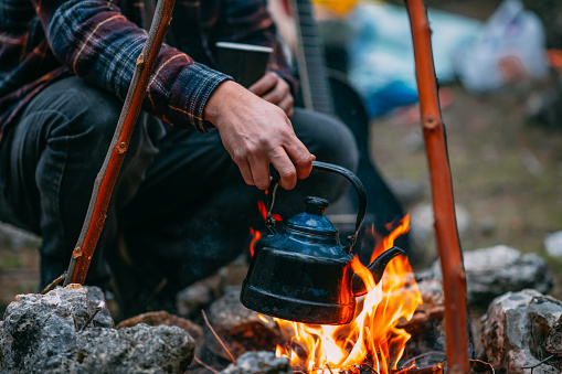 Teapot on Campfire