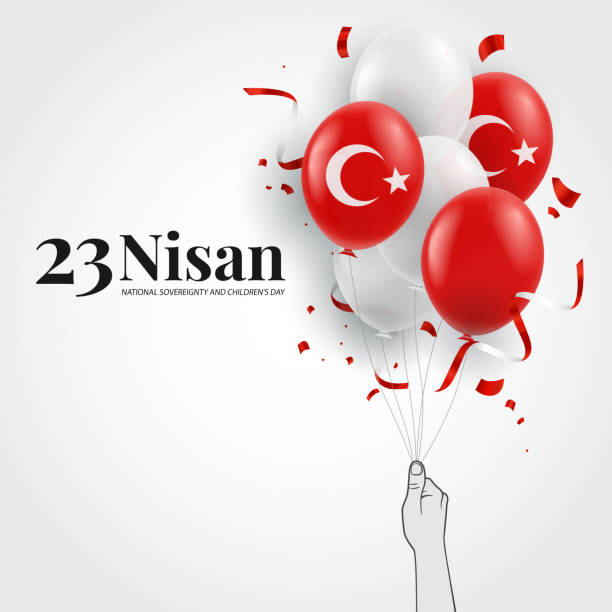 ilustraciones, imágenes clip art, dibujos animados e iconos de stock de 23 día del niño de nisan. - bandera turquia