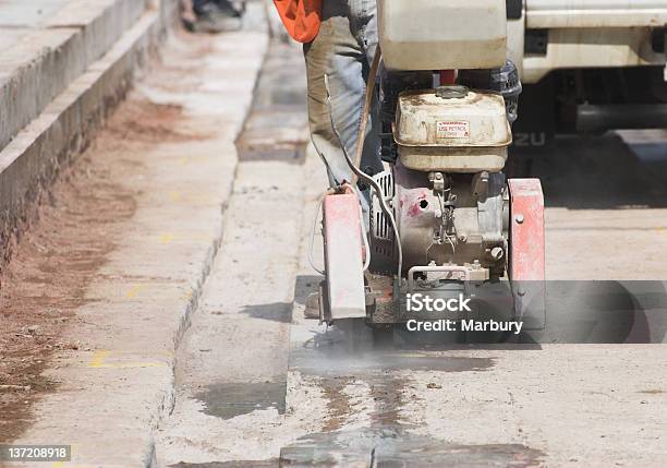 Road Works Stock Photo - Download Image Now - Blue-collar Worker, Concrete, Construction Industry