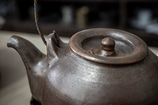 Close-up of iron tea