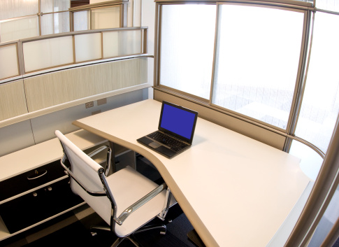 Work Office Space Computer Modern Contemporary Computer Work Space Office With Laptop And Sunlight ...