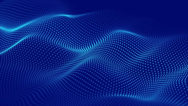 istock Colored music surface. Beautiful curved wave on a dark background. Digital technology background. 3D 1372092903