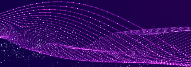 istock Colored music surface. Beautiful curved wave on a dark background. Digital technology background. 3D 1372093927
