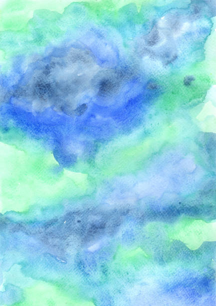 istock Abstract green, blue and indigo blue watercolor background for decoration on aquatic, tropical and winter concept. 1372093983