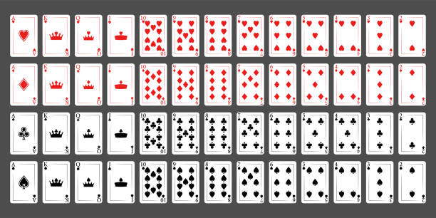 poker spielkarten. vektorillustration - kartenspiel stock-grafiken, -clipart, -cartoons und -symbole