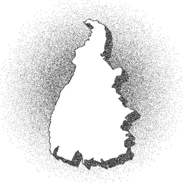 Vector illustration of Stippled Tocantins map - Stippling Art - Dotwork - Dotted style