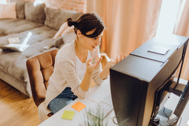 istock Young women working from their home office 1372100028