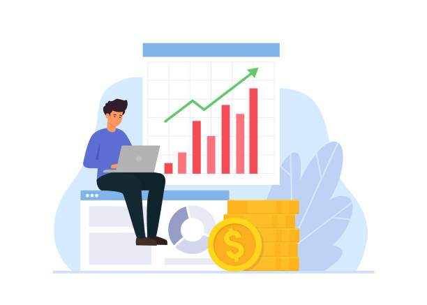 bildbanksillustrationer, clip art samt tecknat material och ikoner med business analyst. financial data analysis. advisor analyzing financial report. - tjäna pengar