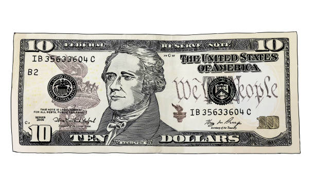 10 달러 지폐 또는 지폐의 그림 - ten dollar bill stock illustrations