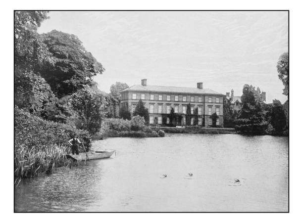Antique London's photographs: Kew Gardens Antique London's photographs: Kew Gardens thames river photos stock illustrations
