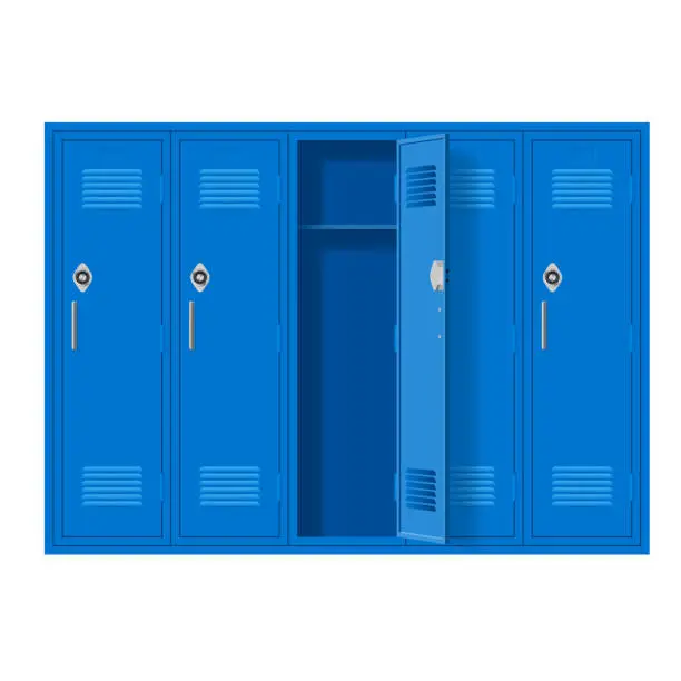 Vector illustration of Blue Metal Cabinets