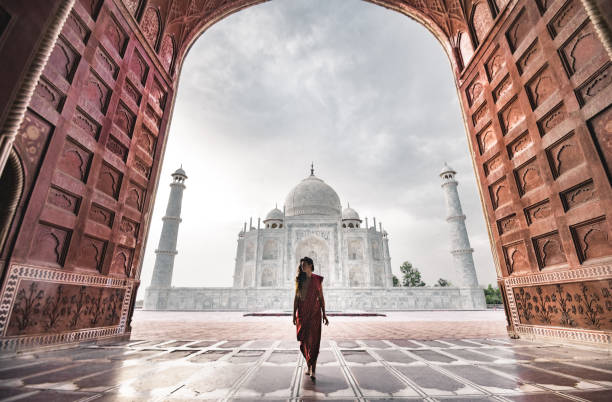 Tourist In Agra India Stock Photo - Download Image Now - Taj Mahal, India,  Agra - iStock