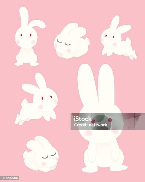 White Rabbit Cartoon Character Set White Rabbit Characters Set Stock Illustration - Download Image Now ...