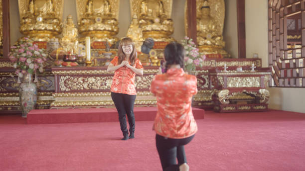 istock Sisters visit temples on Chinese New Year 1372106414