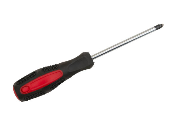 chave de fenda preta e vermelha phillips cabeça - screwdriver - fotografias e filmes do acervo