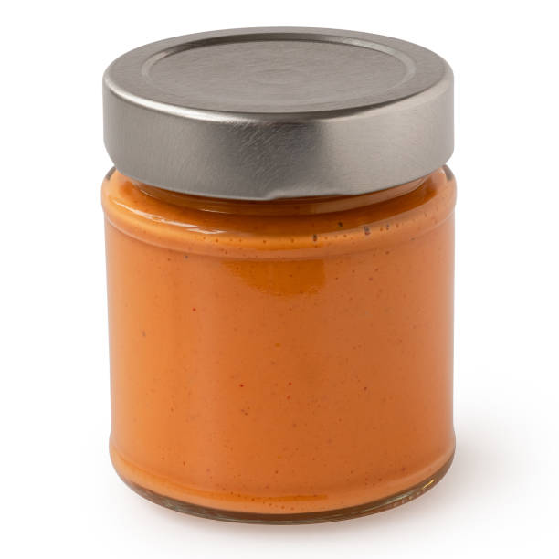 istock Cocktail sauce in a jar isolated. 1372110970