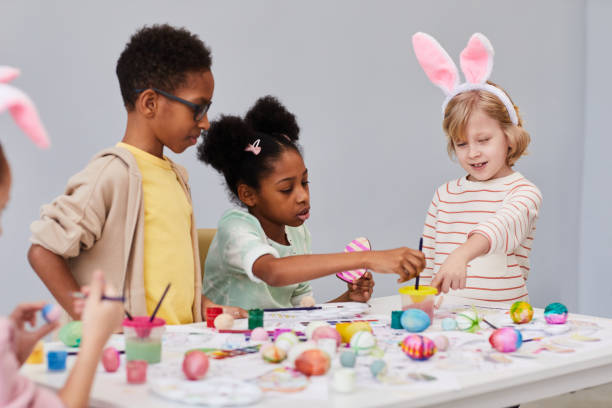 istock Children in Art and Craft Class on Easter 1372111475