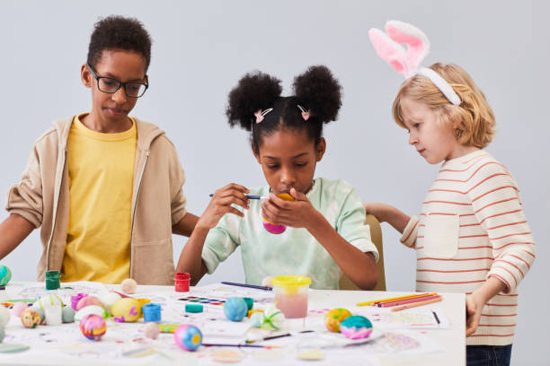 istock Kids in Art and Craft Class on Easter 1372111479