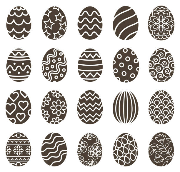 Easter egg icons symbol Easter egg icons symbol egg silhouettes stock illustrations