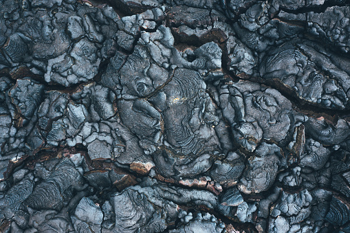 Close-up of fresh lava from 2021 in Iceland (Fagradalsfjall Volcano).