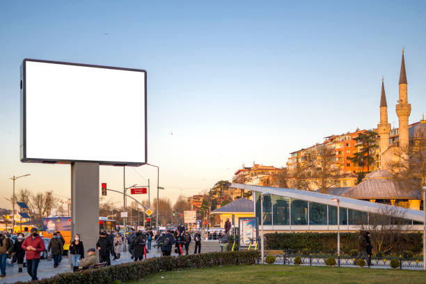 istock Empty billboard to beautiful Uskudar square to sunny day in Istanbul 1372114942