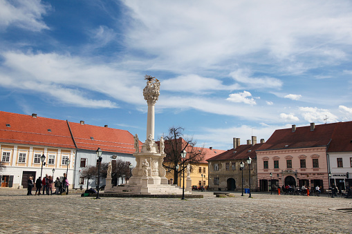 Holly Trinity square in old town Osijek, Croatia.