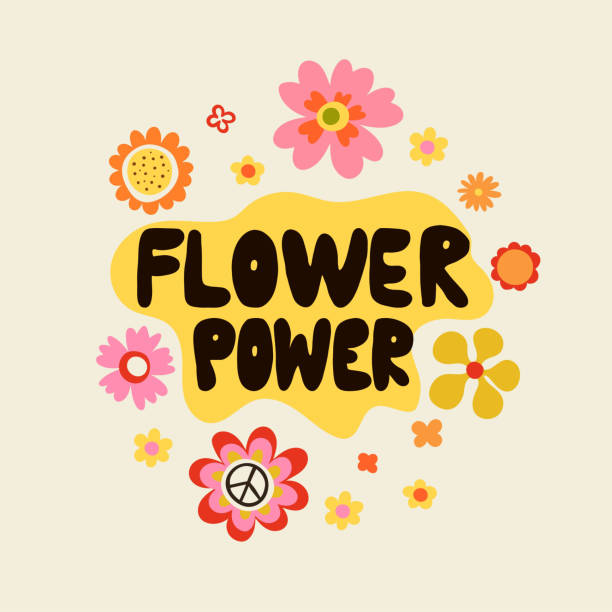 ビンテージドール　ヒッピーバニー　フラワーパワー　70s レトロポップ 60s 70s Retro Hippie Batik Spiral - Flower Power 3 - Flower Power