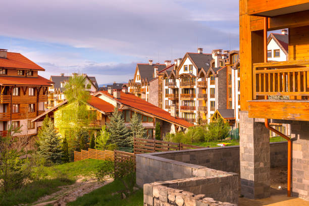 istock Summer hotels panorama in Bansko, Bulgaria 1372121211
