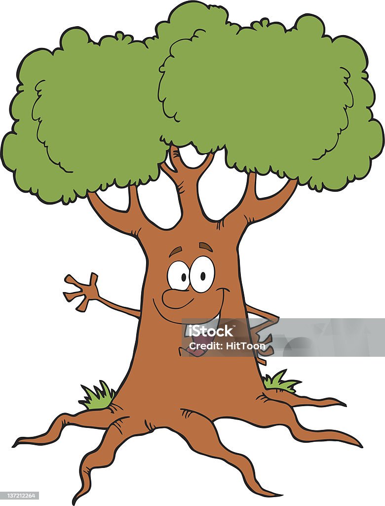 Cartoon Tree Character Waving A Greeting Stock Illustration - Download  Image Now - Vector, Cartoon, Characters - iStock