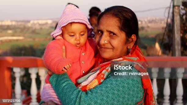 Grandmother And Granddaughter Stock Photo - Download Image Now - Family, India, Culture of India