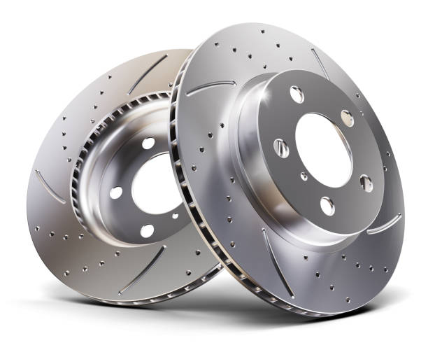 Car brake discs isolated on white background 3D render