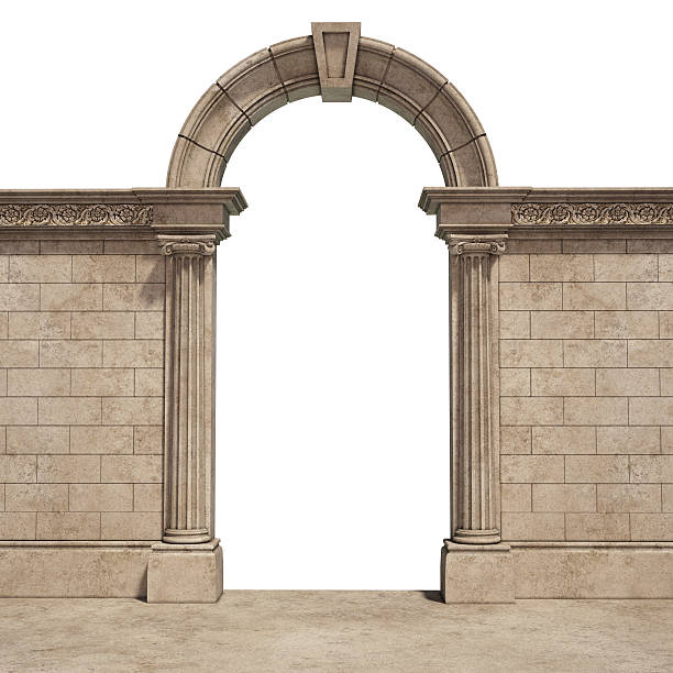 classic arch isolated on white 3d render of classic arch. part of built structure. entrance. arch architectural feature stock pictures, royalty-free photos & images