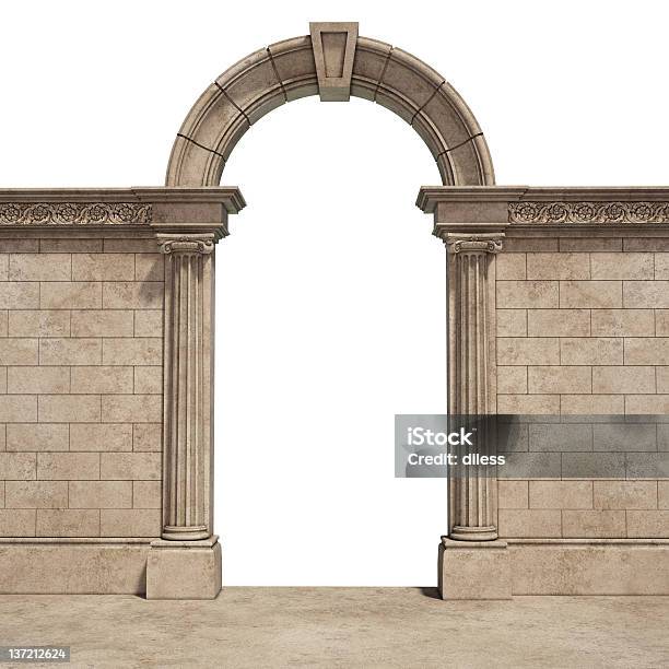 Classic Arch Isolated On White Stock Photo - Download Image Now - Arch - Architectural Feature, Gate, Stone Material