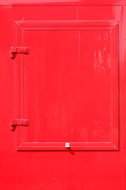 istock Red metal hatch, Germany, Europe 1372126384