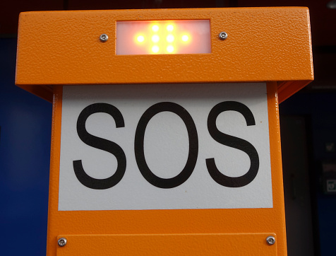 SOS telephone or emergency phone on a highway or freeway