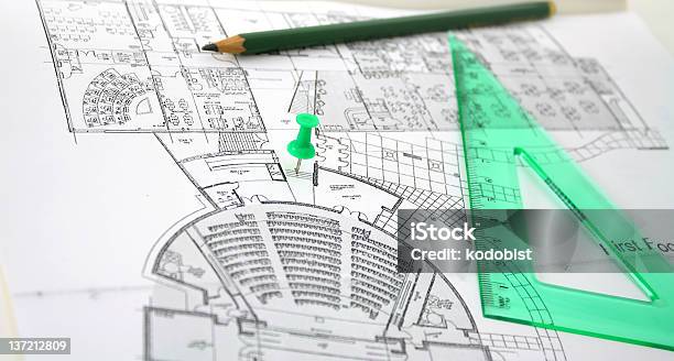 Architectural Plan Stock Photo - Download Image Now - Architecture, Backgrounds, Blue