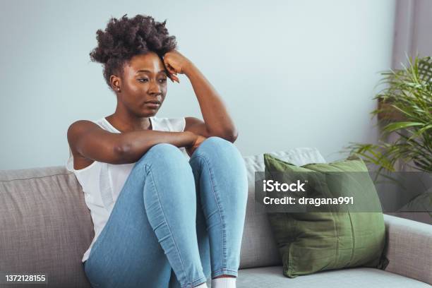 Psychology Solitude And People Stock Photo - Download Image Now - Women, One Woman Only, Sadness