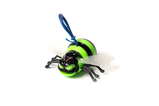 Toy plastic wasp Isolated on White Background. High quality photo