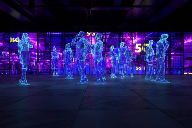 istock Abstract digital people connected with 5g signal 1372130352