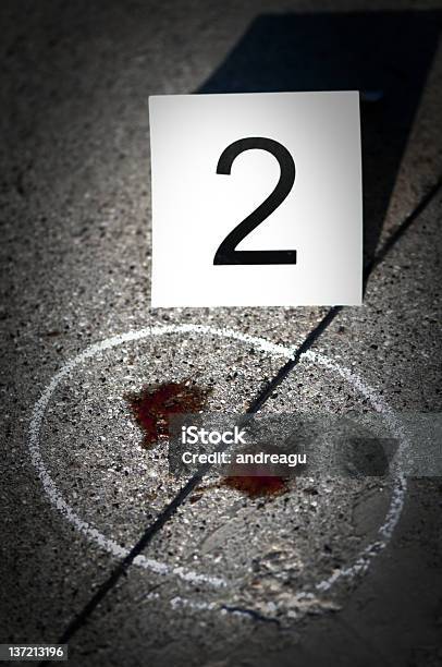 Números Na Cena Do Crime - Fotografias de stock e mais imagens de Cena do Crime - Cena do Crime, Contorno de Giz, Análise ao sangue
